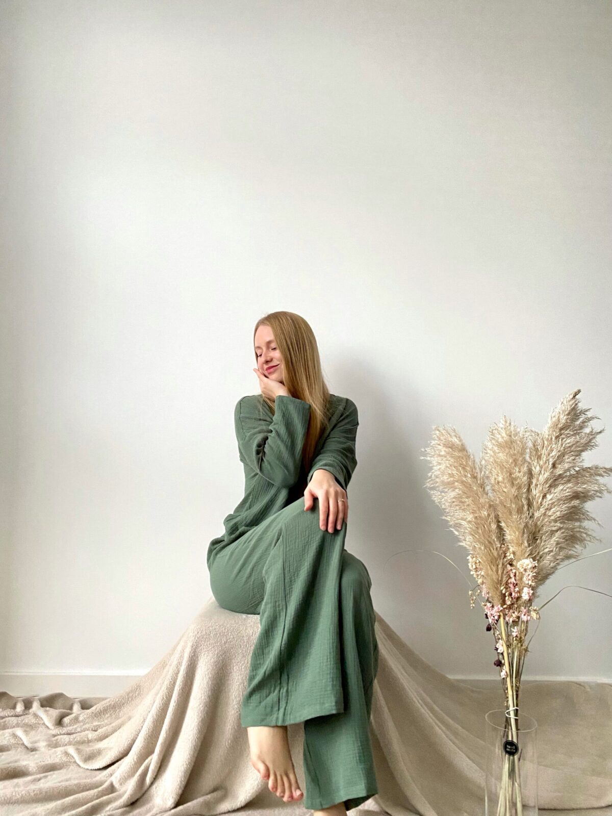 elegant muslin women loungewear set