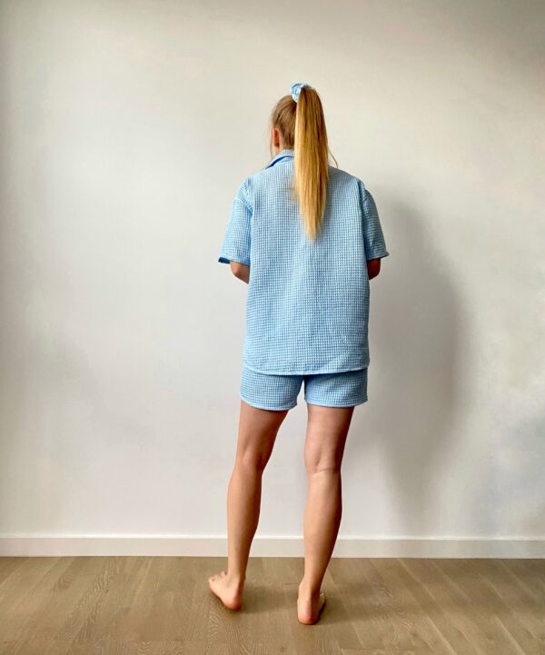 casual comfortable organic waffle short set for women