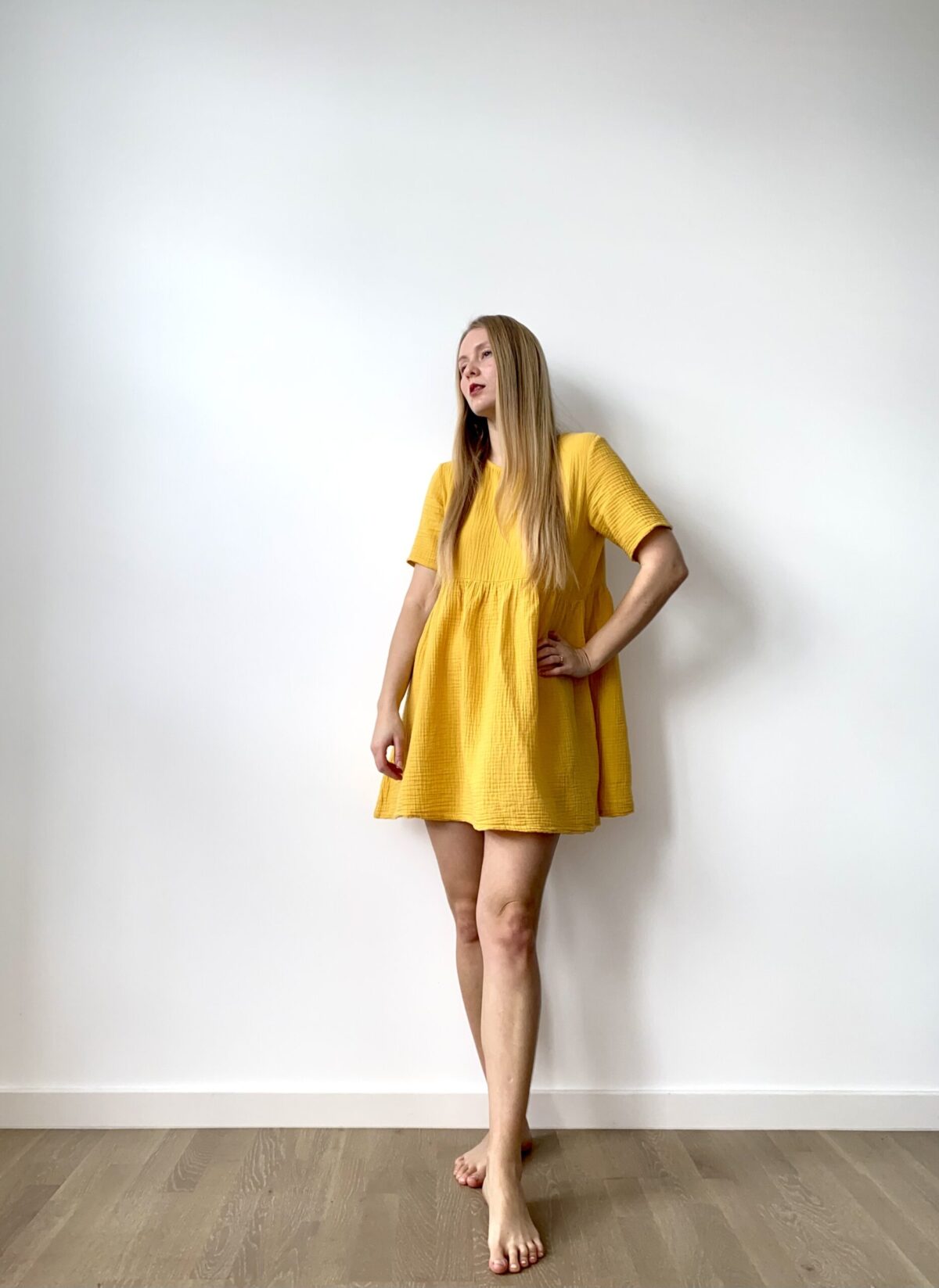 Organic cotton women dress, 100% handmade