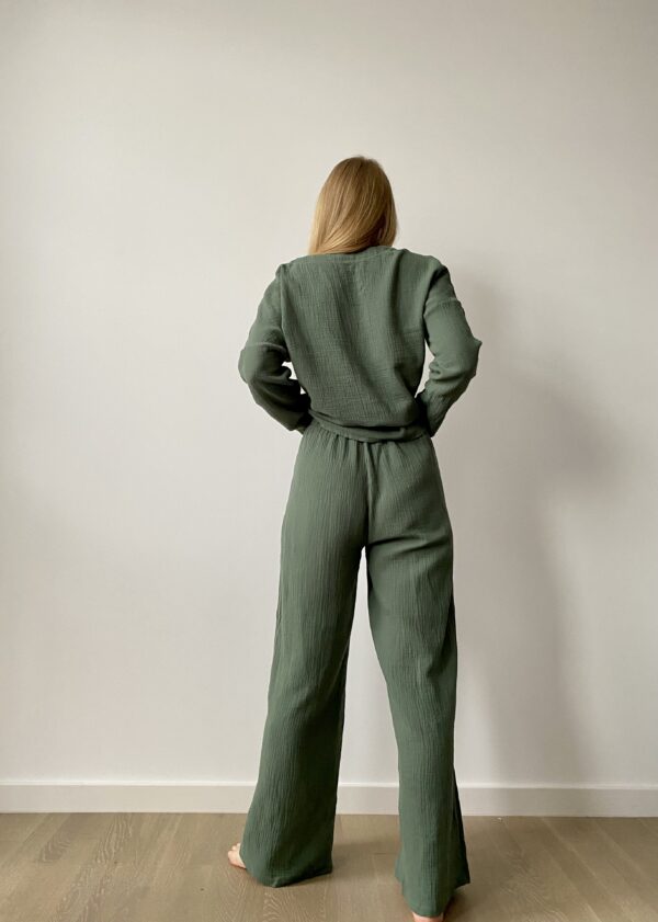 elegant muslin women trousers set