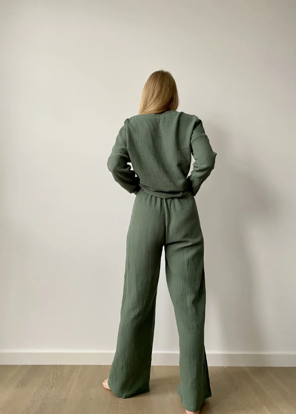 elegant muslin women trousers set