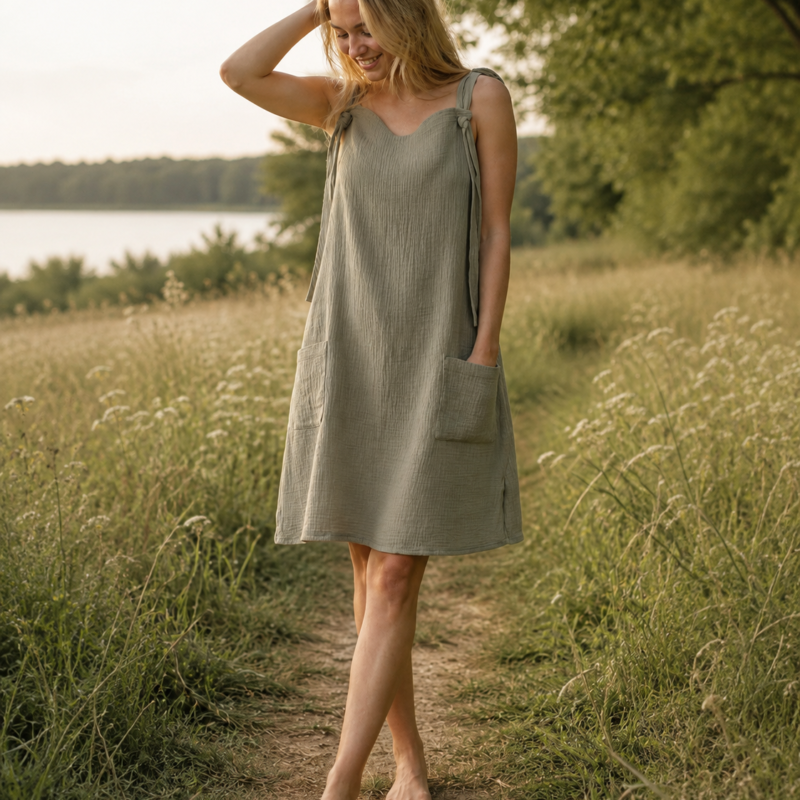 Organic Cotton Muslin Pocket Dress