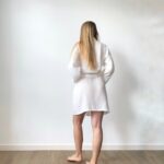 white light muslin bathrobe for women, 100% organic cotton