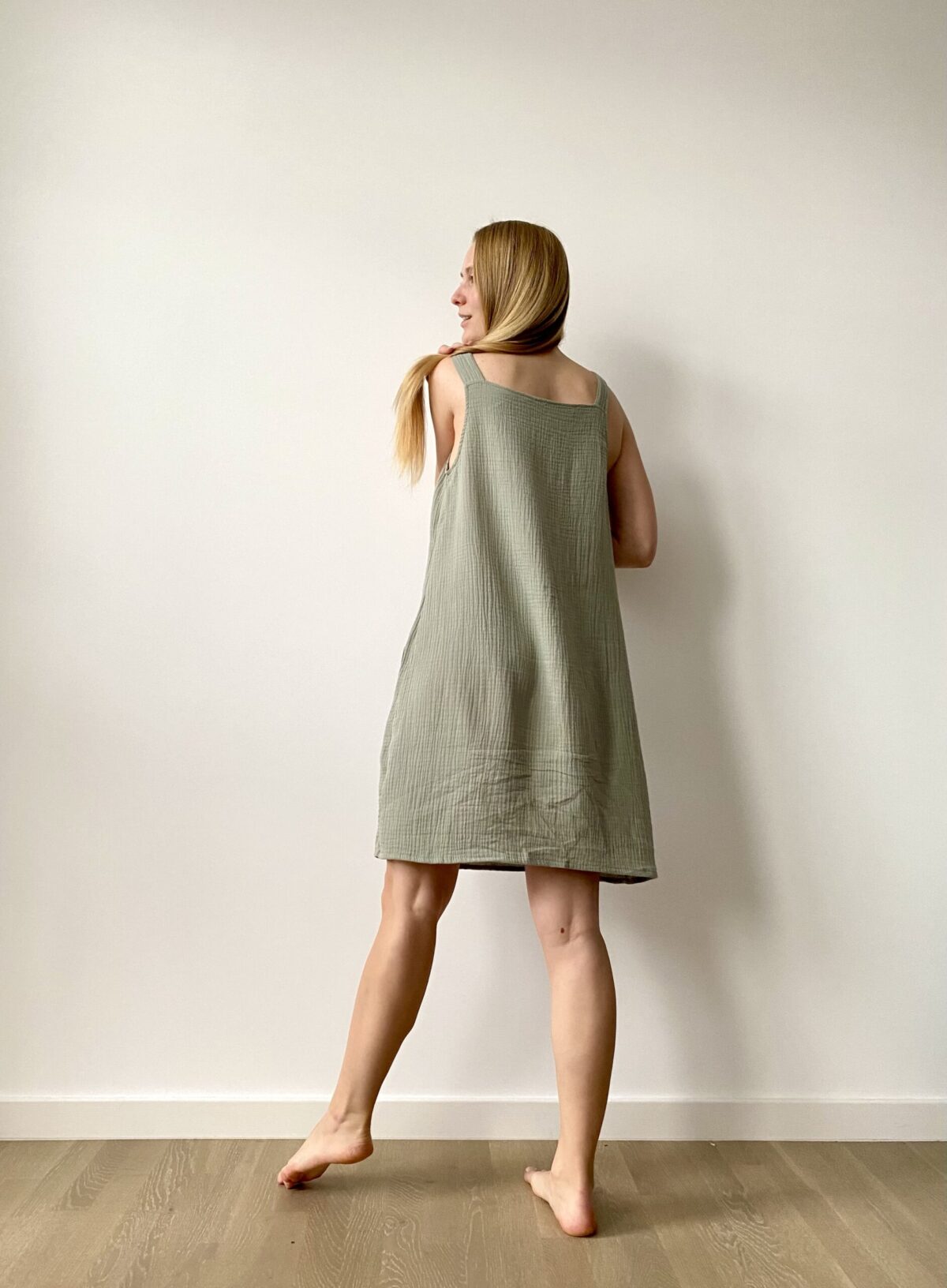 casual comfortable summer organic cotton dress for women, sustainable and ecofriendly