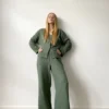 elegant muslin women trousers set