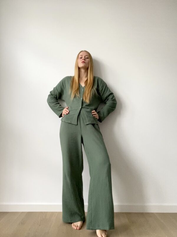 elegant muslin women trousers set
