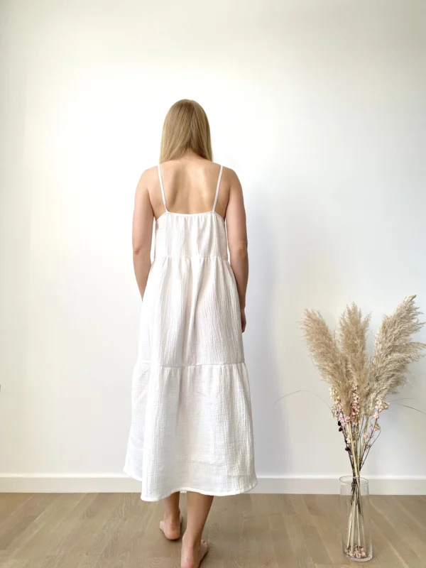 maxi summer muslin cotton women dress