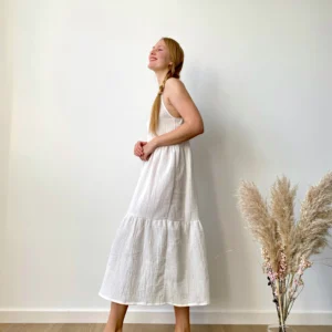 long summer muslin dress