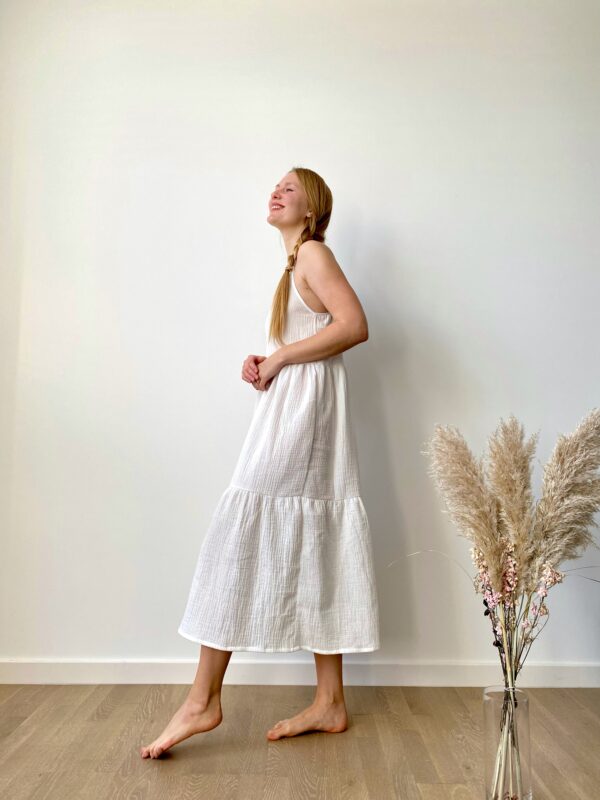 long summer muslin dress