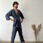 organic muslin cotton pajama set for men
