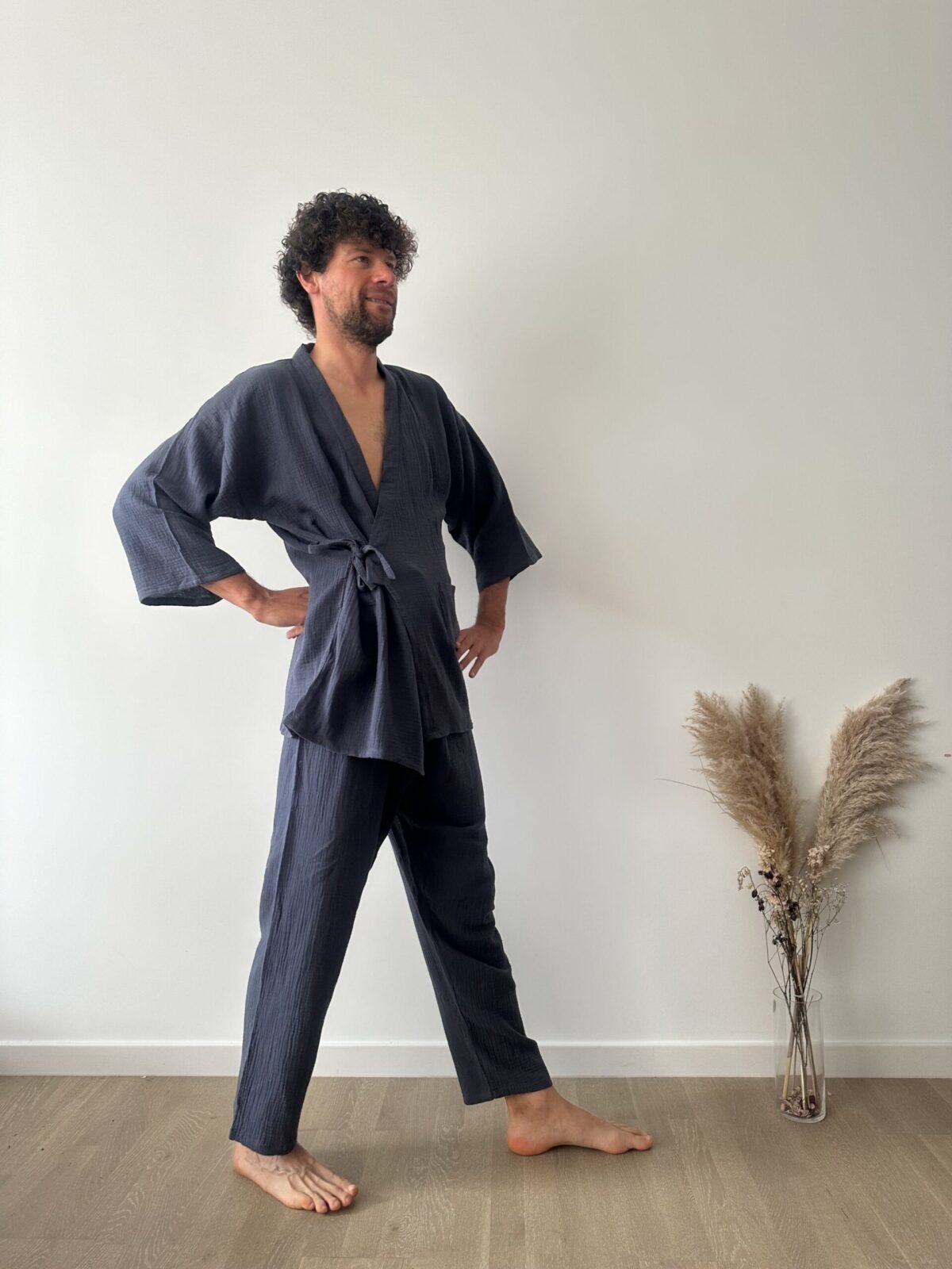 organic muslin cotton pajama set for men