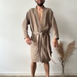 organic cotton bathrobe for man, sustainable