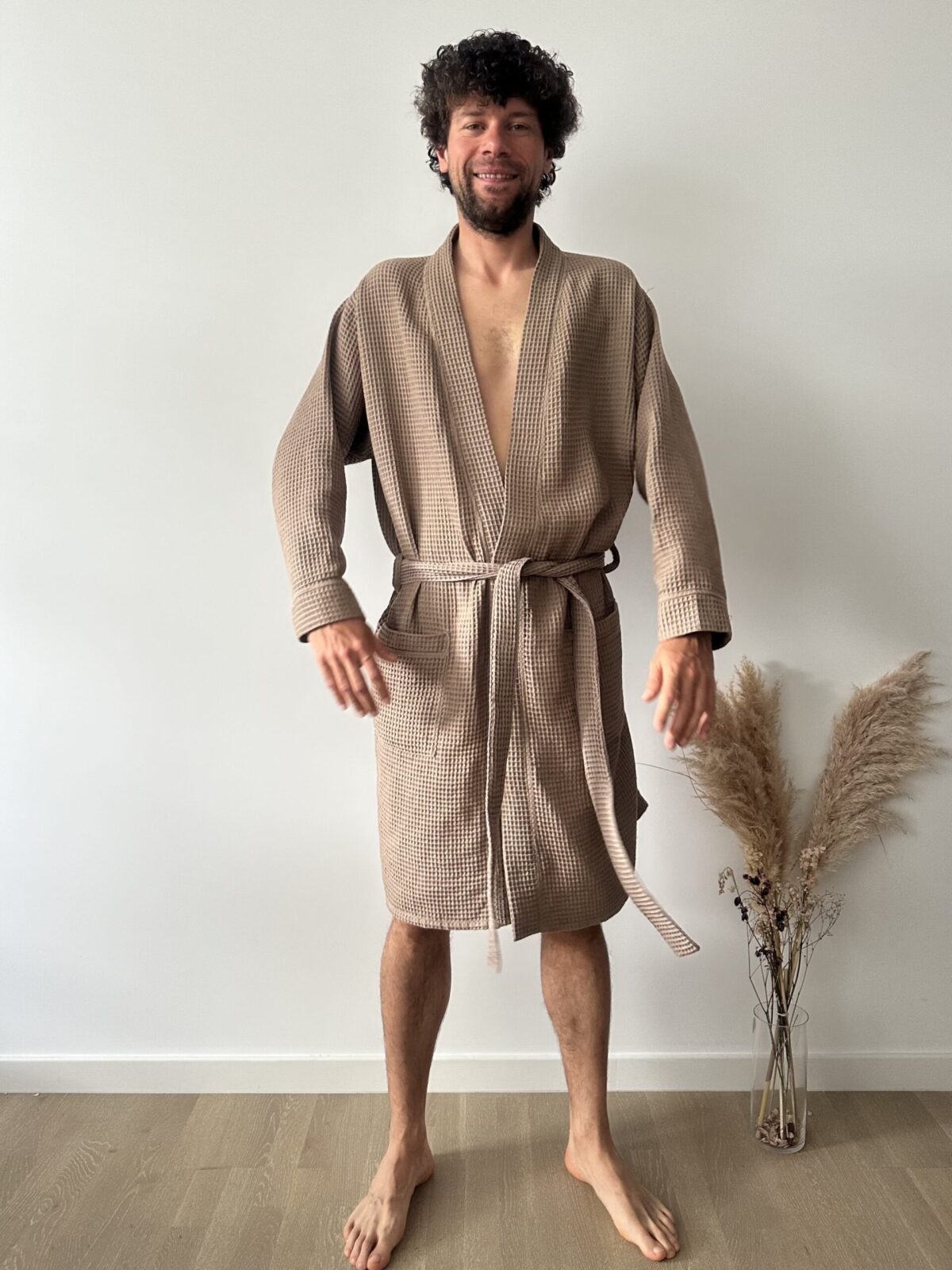organic cotton bathrobe for man, sustainable