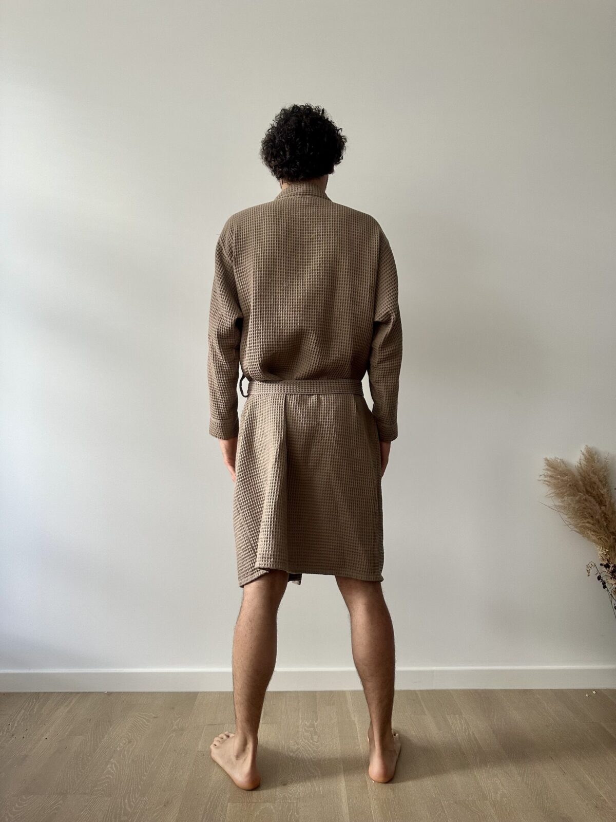waffle cotton bathrobe for men, ecofriendly