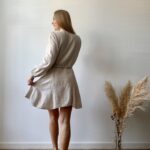 woman organic cotton dress with long sleeves