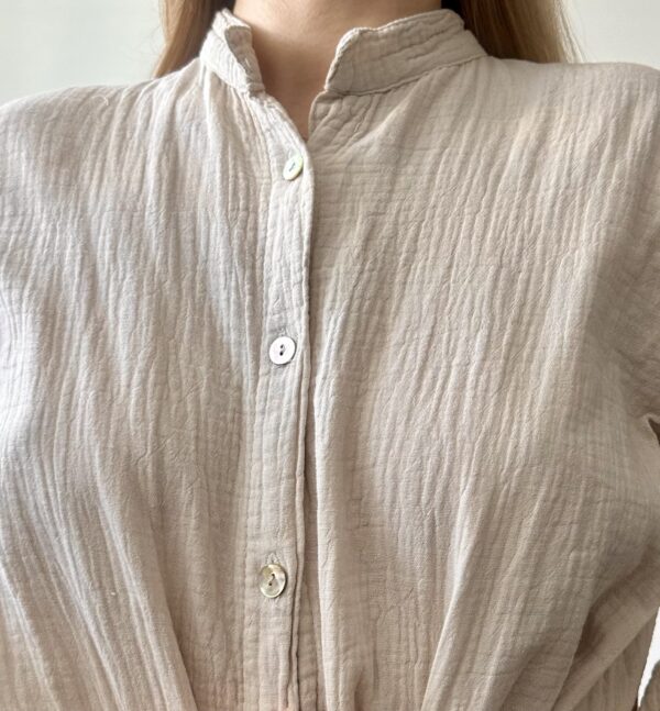 woman organic cotton dress with long sleeves