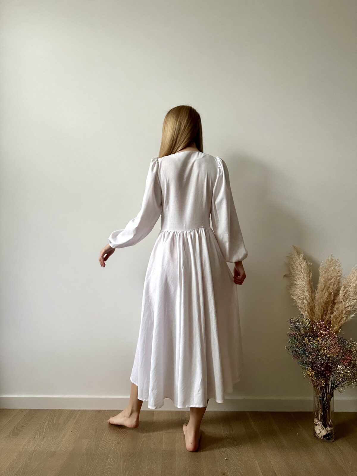 Wedding long linen dress