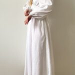 Long linen sustainable material dress