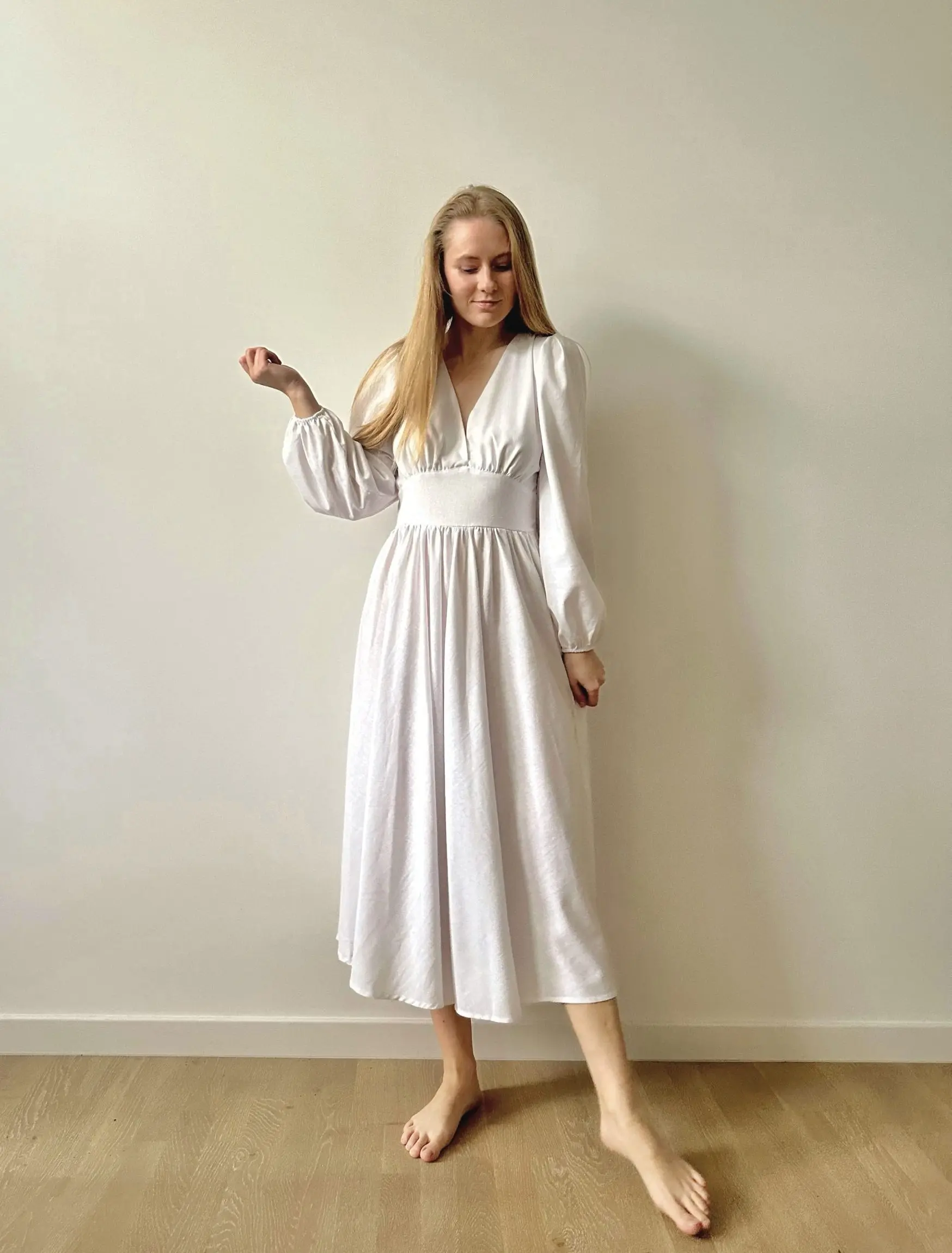 Maxi linen dress for women