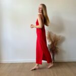 Muslin summer midi dress handmade, ecofriendly