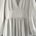 White natural fabric dress