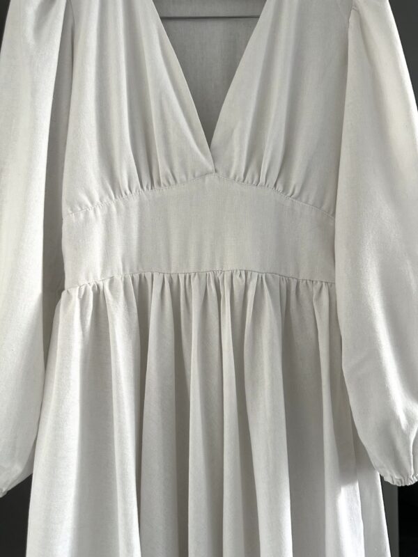 White natural fabric dress