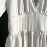 Ladie's white long linen dress