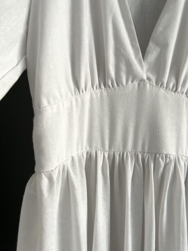 Ladie's white long linen dress