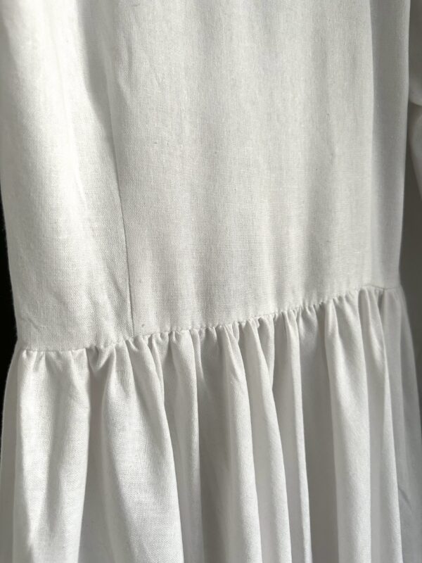 White long linen handmade dress