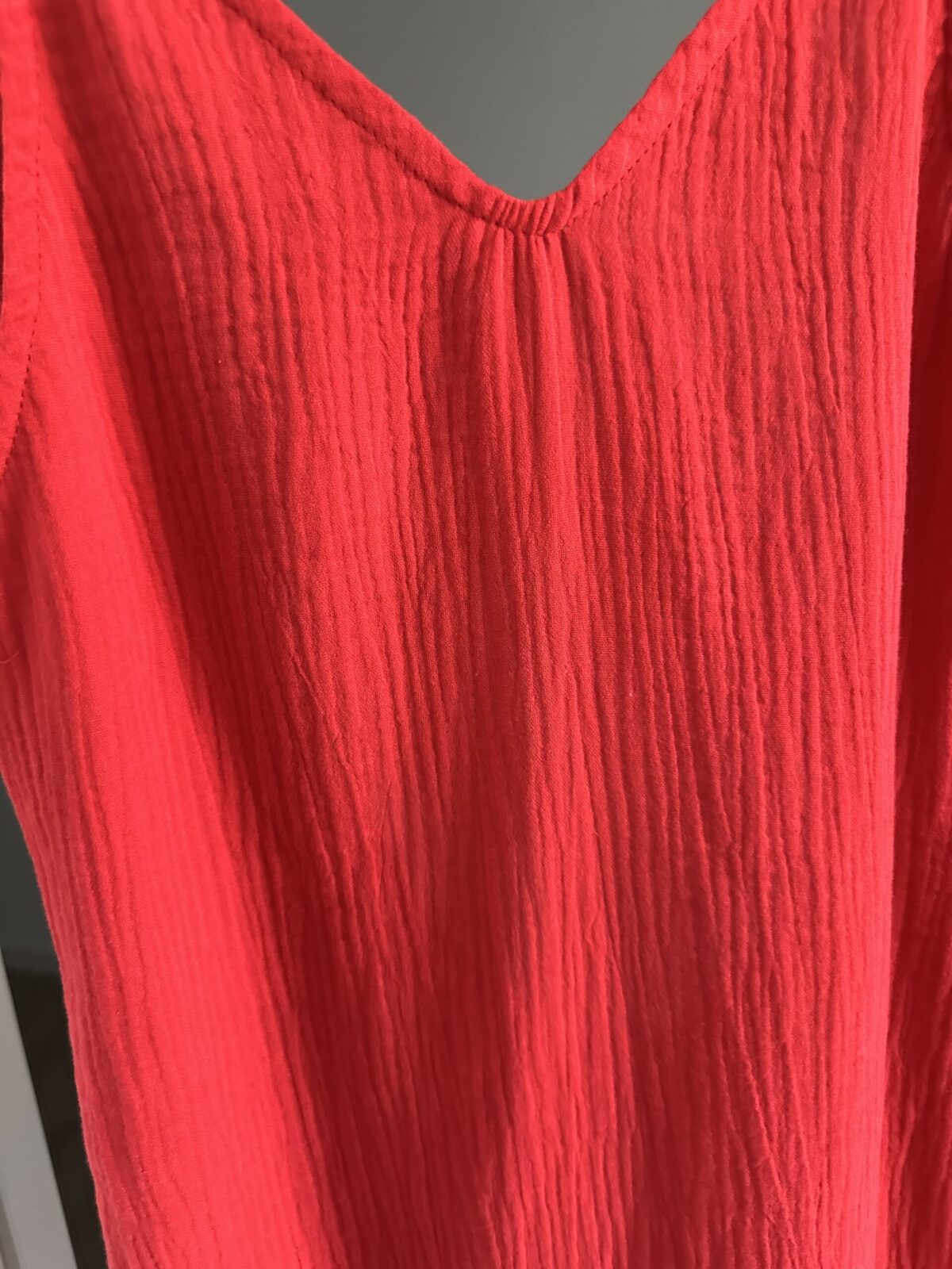 Muslin summer red dress