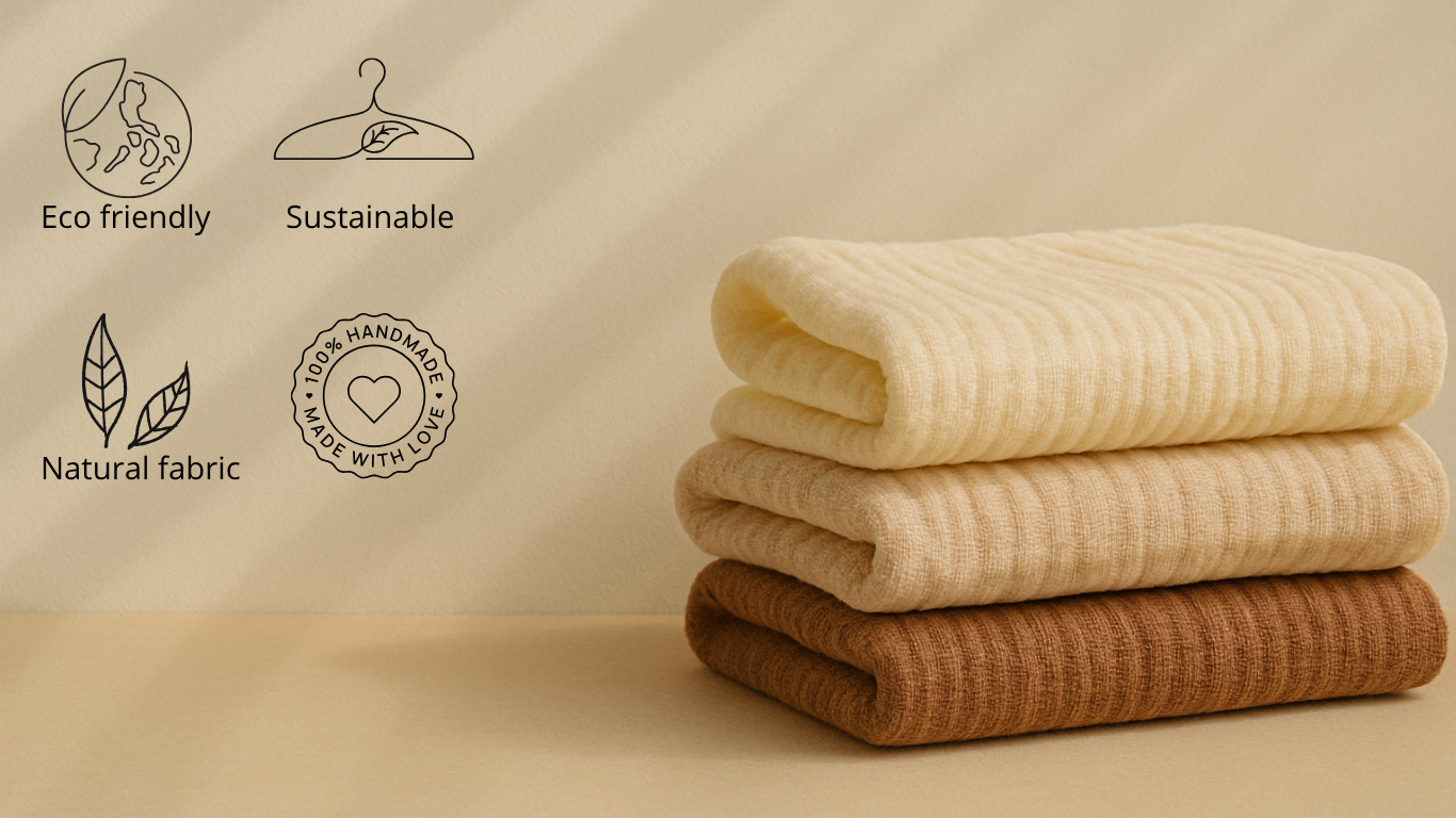 Eco friendly, handmade, sustainable, made of natural fabrics brand