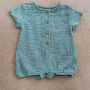 Natural cotton muslin jumpsuit for kids