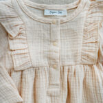Beige muslin dress for girls