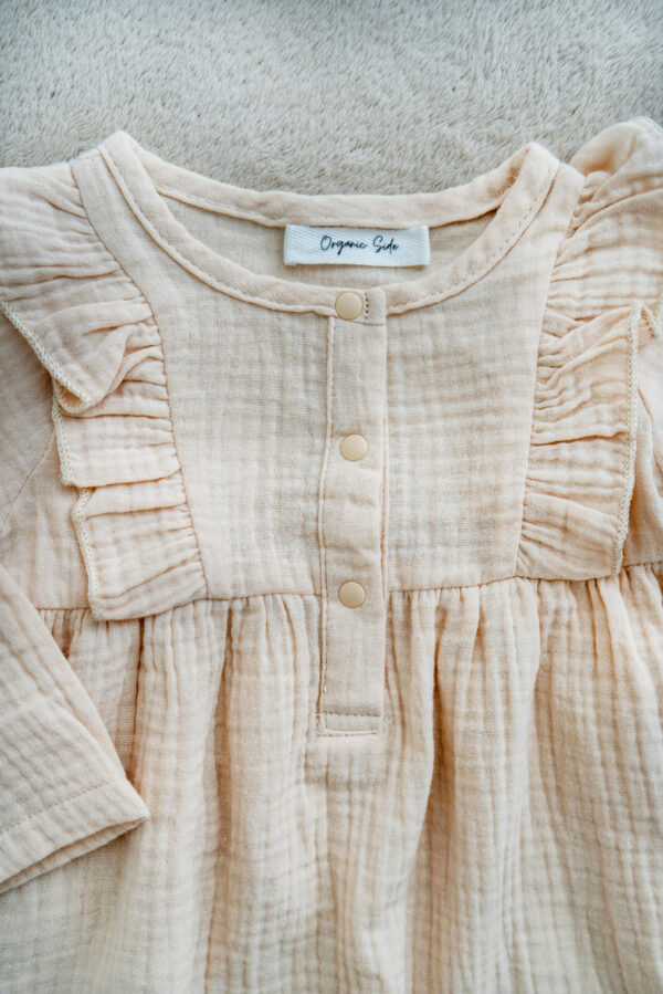 Beige muslin dress for girls
