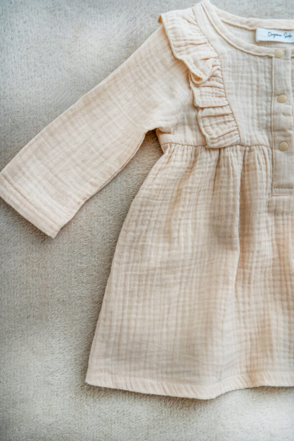 Muslin Girls Dress with Long Sleeves