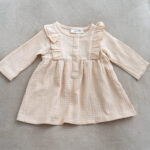 Organic cotton dress with flared skirt