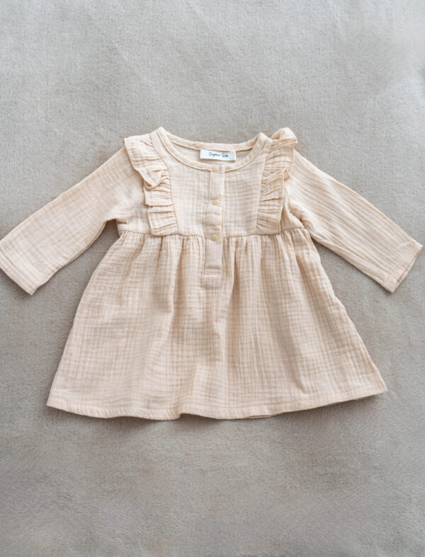 Organic cotton dress with flared skirt