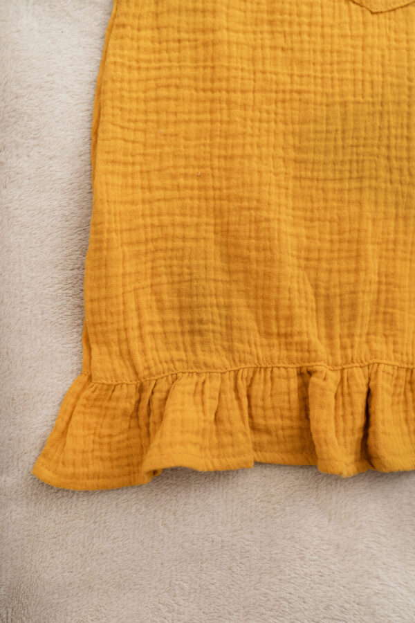 Mustard muslin dress for toddlers