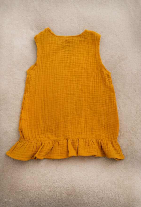 Organic muslin ruffle girls' dress