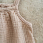 Sleeveless muslin babies' dress