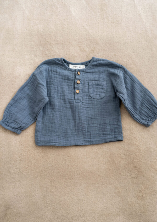 Muslin shirt with long sleeves for boys