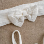 Muslin bow headband for babies
