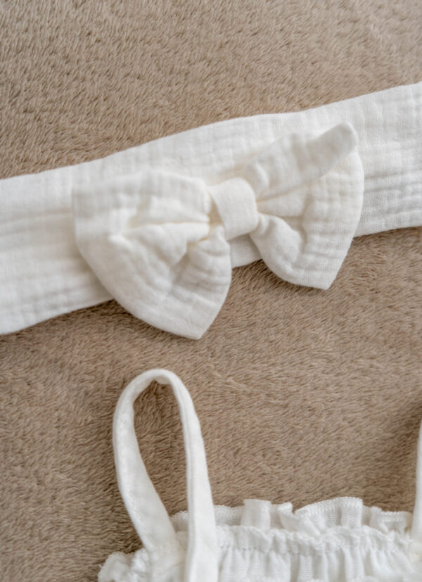 Muslin bow headband for babies