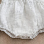 Organic cotton white baby's playsuit
