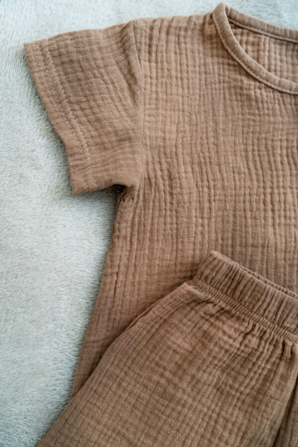 Lightweight muslin top and shorts outfit
