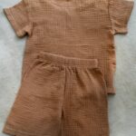 Breathable muslin T-shirt and short set for toddlers
