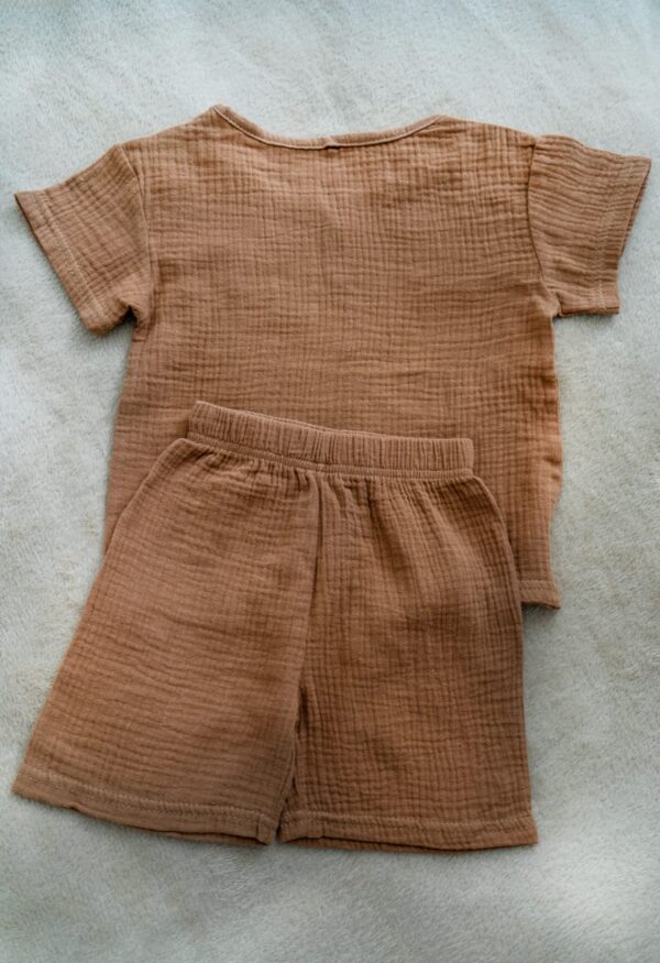 Breathable muslin T-shirt and short set for toddlers