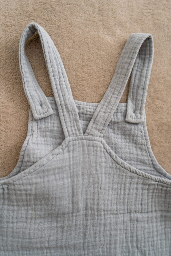 Muslin sleeveless playsuit, sustainable handmade
