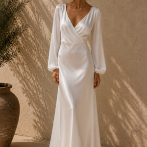 Grace Silk Bridal Gown full length front view