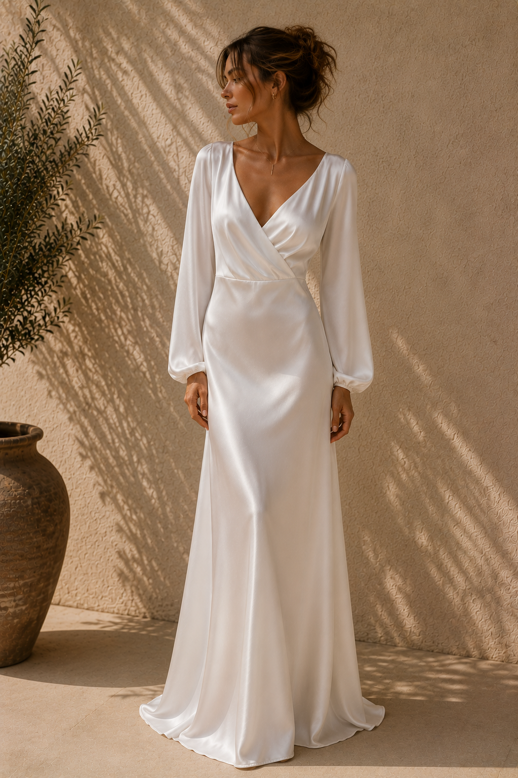 Grace Silk Bridal Gown full length front view